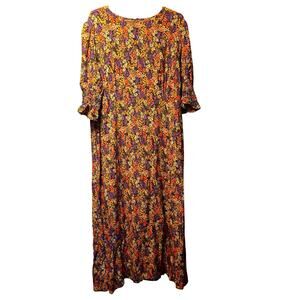 nobody's child modest floral maxi dress damaged size 16